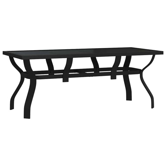 Garden Table | Black | Powder-coated steel, tempered glass | Large