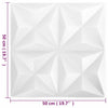 3D Wall Panels 24 pcs 50x50 cm Origami White 6 m²