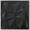 3D Wall Panels 48 pcs 50x50 cm Diamond Black 12 m²