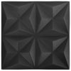 3D Wall Panels 48 pcs 50x50 cm Origami Black 12 m²