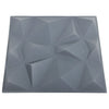 3D Wall Panels 24 pcs 50x50 cm Diamond Grey 6 m²