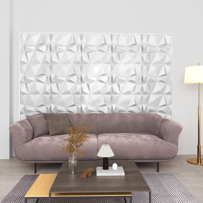 3D Wall Panels 12 pcs 50x50 cm Diamond White 3 m²