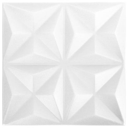 3D Wall Panels 12 pcs 50x50 cm Origami White 3 m²