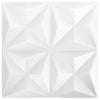 3D Wall Panels 12 pcs 50x50 cm Origami White 3 m²
