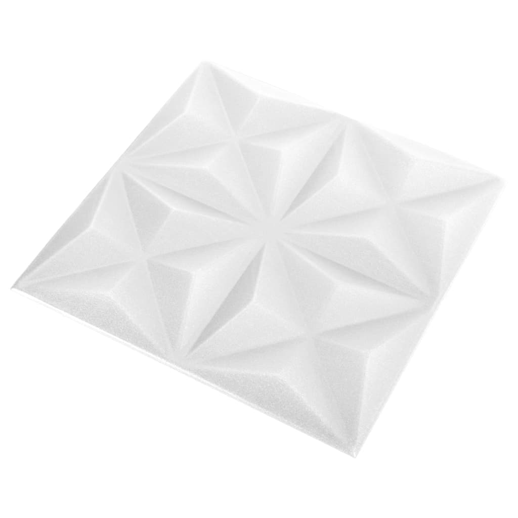 3D Wall Panels 12 pcs 50x50 cm Origami White 3 m²