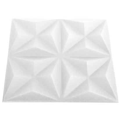 3D Wall Panels 12 pcs 50x50 cm Origami White 3 m²