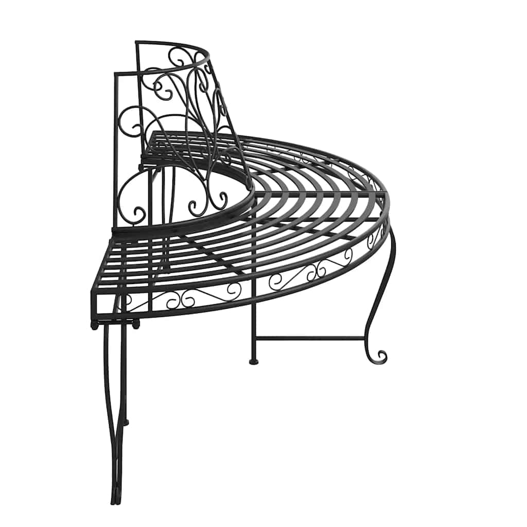 Tree Bench | Set of 2 | Black | Steel | Medium | Durable