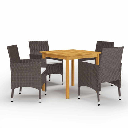 Garden Dining Set | Brown, Cream White