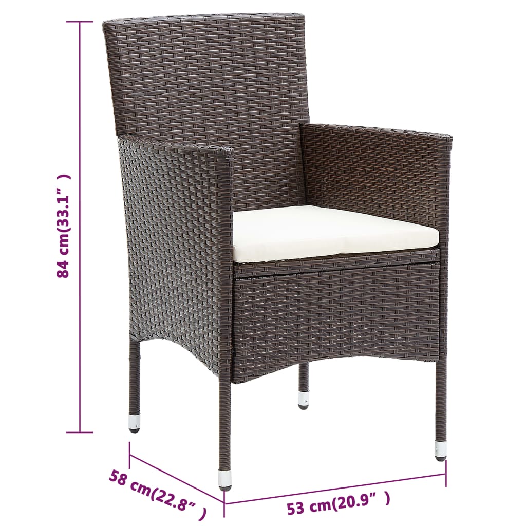 Garden Dining Set | Brown and Cream White