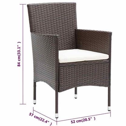 Garden Dining Set | Brown and Cream White