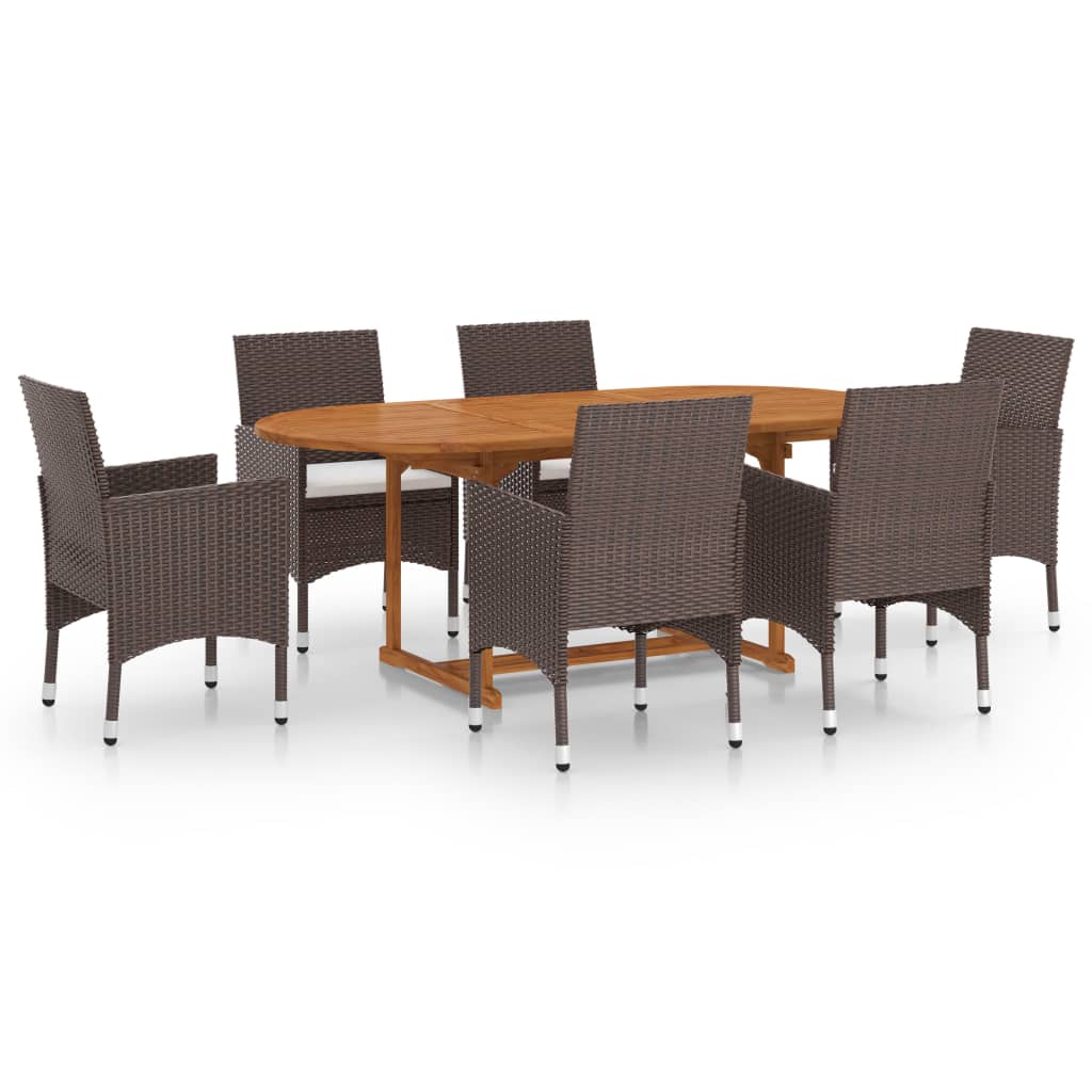 Garden Dining Set | Brown, Cream White