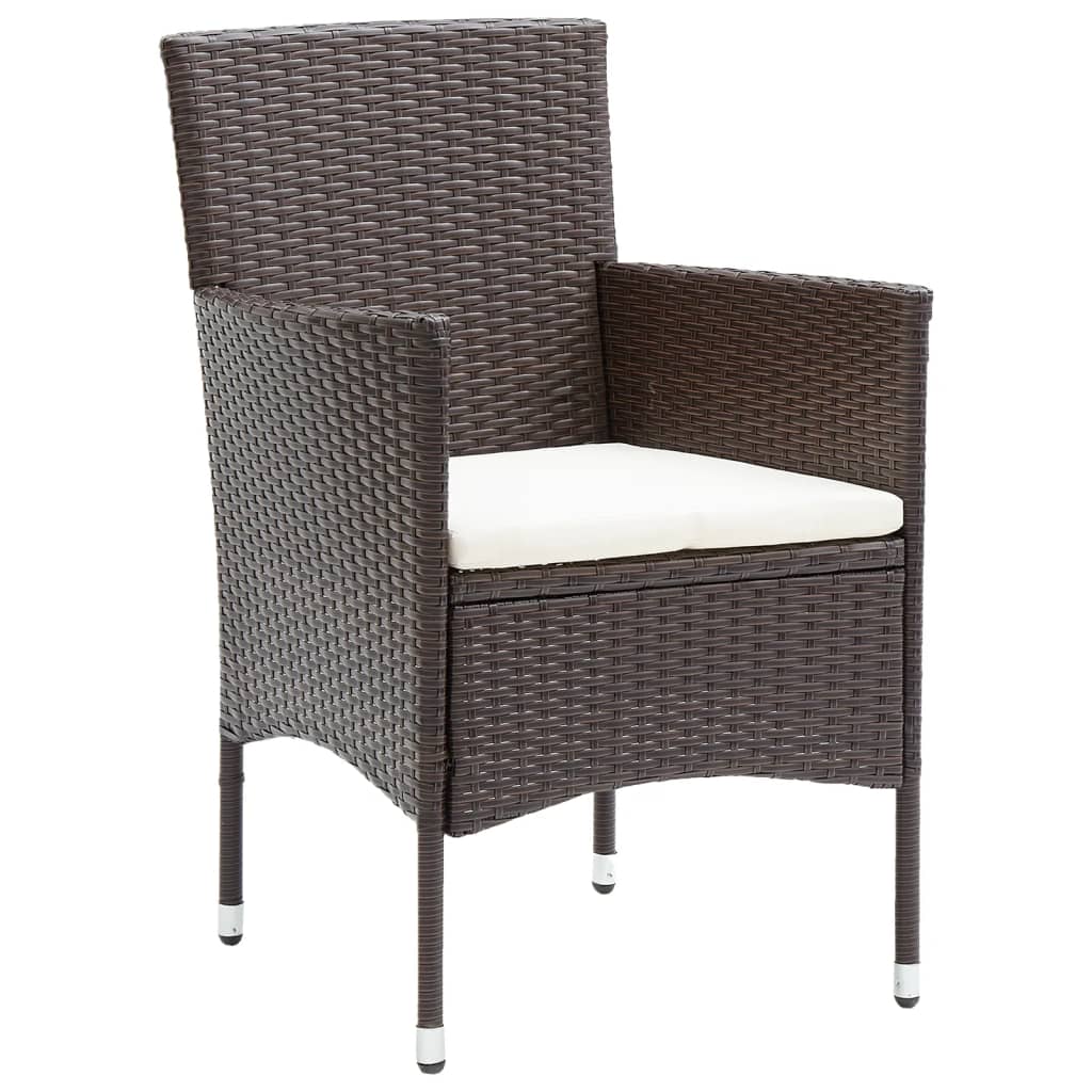 Garden Dining Set | Brown, Cream White