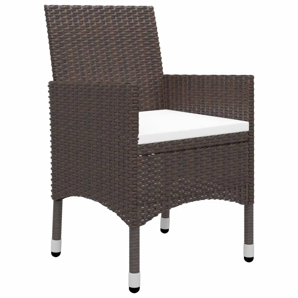 Garden Dining Set | Brown with cream cushions