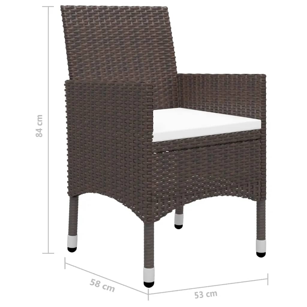 Garden Dining Set | Brown with cream cushions