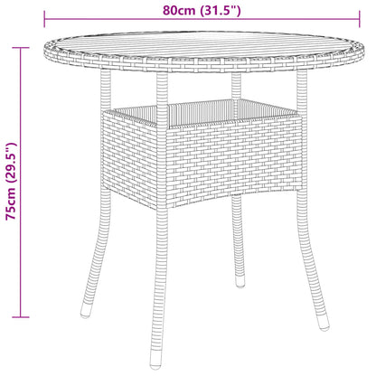 5 Piece Garden Bistro Set Poly Rattan and Solid Wood Black