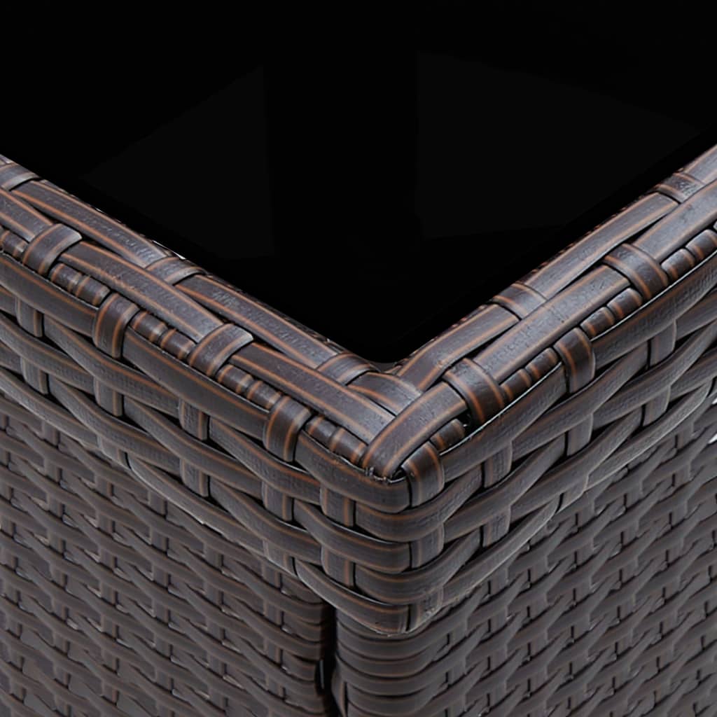 Garden Dining Set | Poly rattan: Brown, Cushion: Cream white