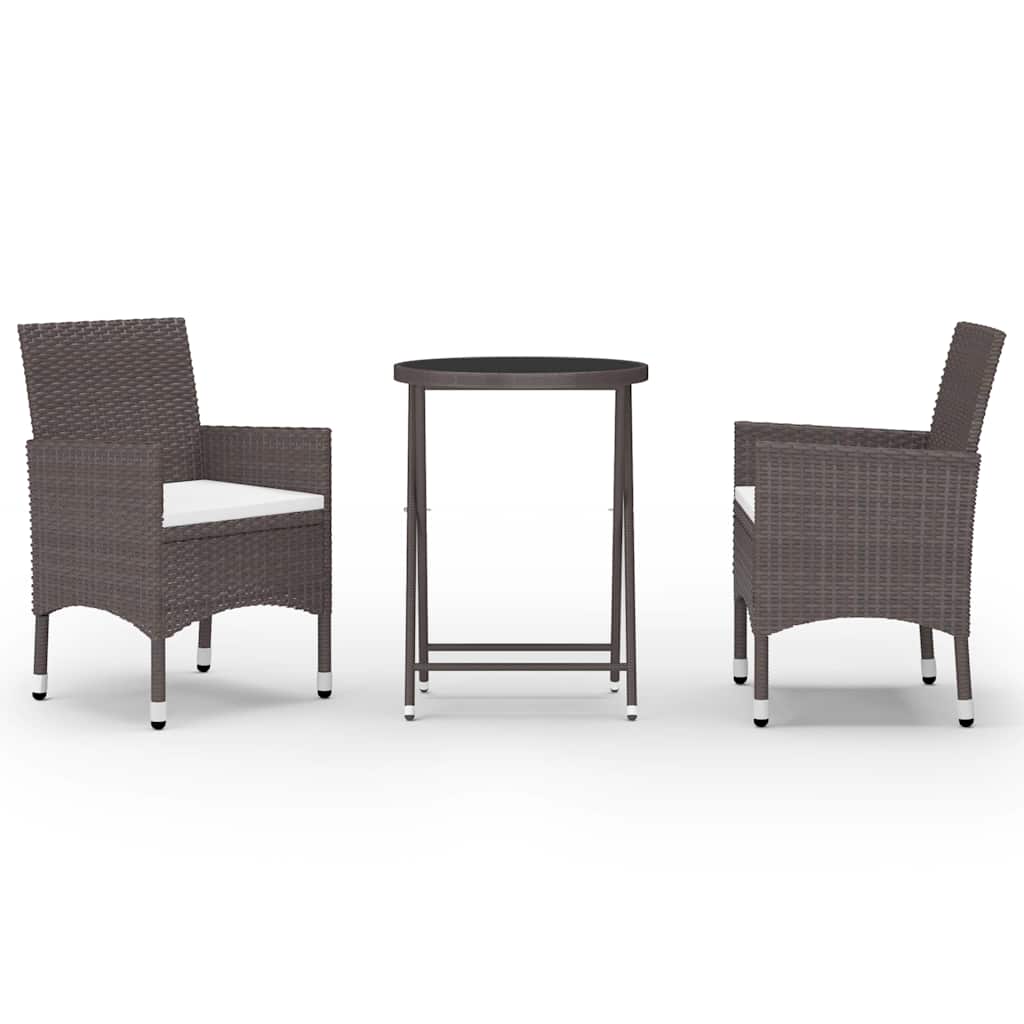 Garden Bistro Set | Brown | Poly rattan | Medium | Removable Covers