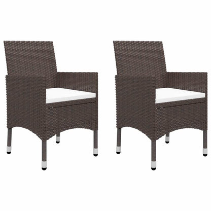 Garden Bistro Set | Brown | Poly rattan | Medium | Removable Covers
