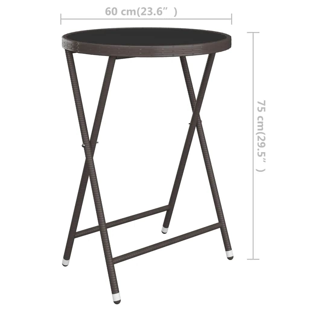 Garden Bistro Set | Brown | Poly rattan | Medium | Removable Covers