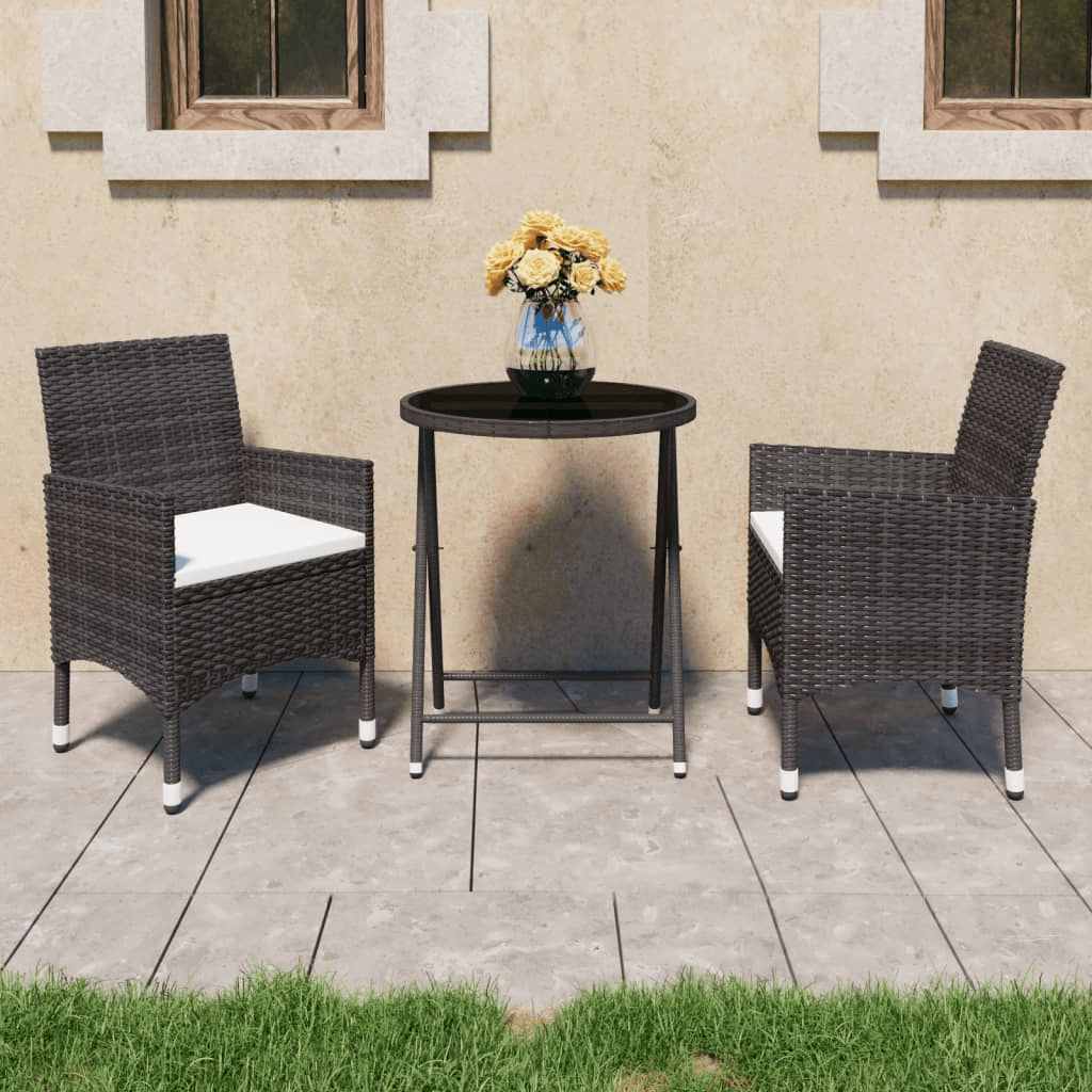 Garden Bistro Set | Brown | Poly rattan | Medium | Removable Covers