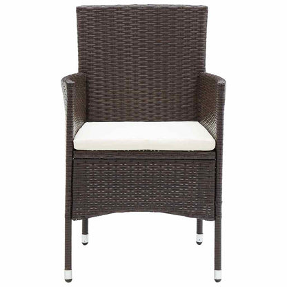 Garden Dining Set | Brown | Poly rattan | Large | Stackable