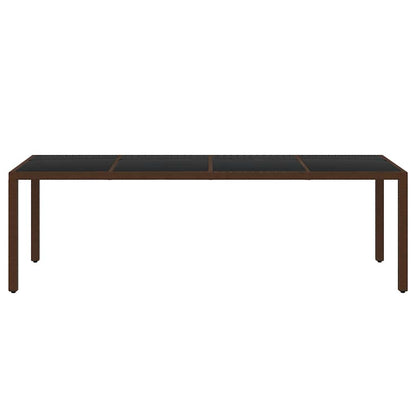 Garden Dining Set | Brown | Poly rattan | Large | Stackable