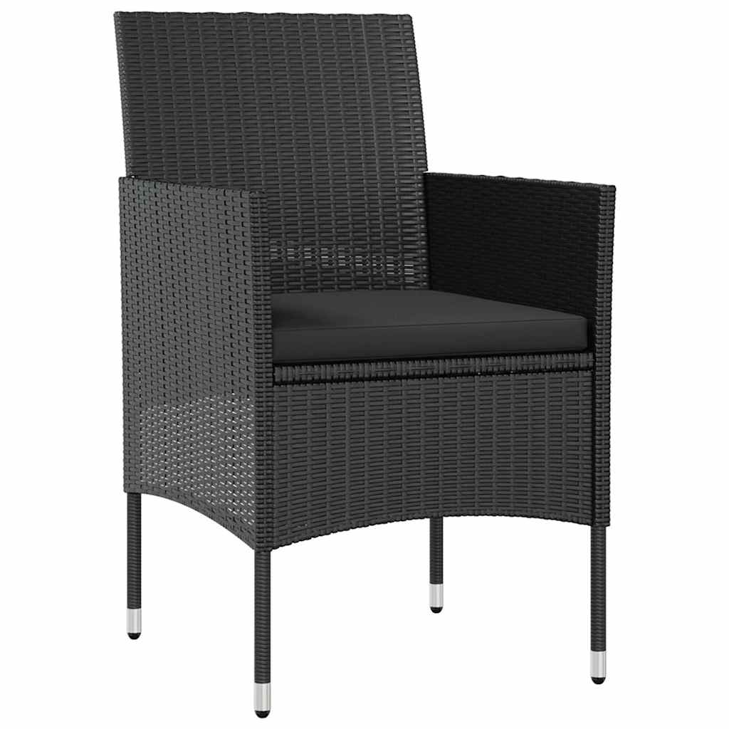 16 Piece Patio Lounge Set with Cushions Poly Rattan Black