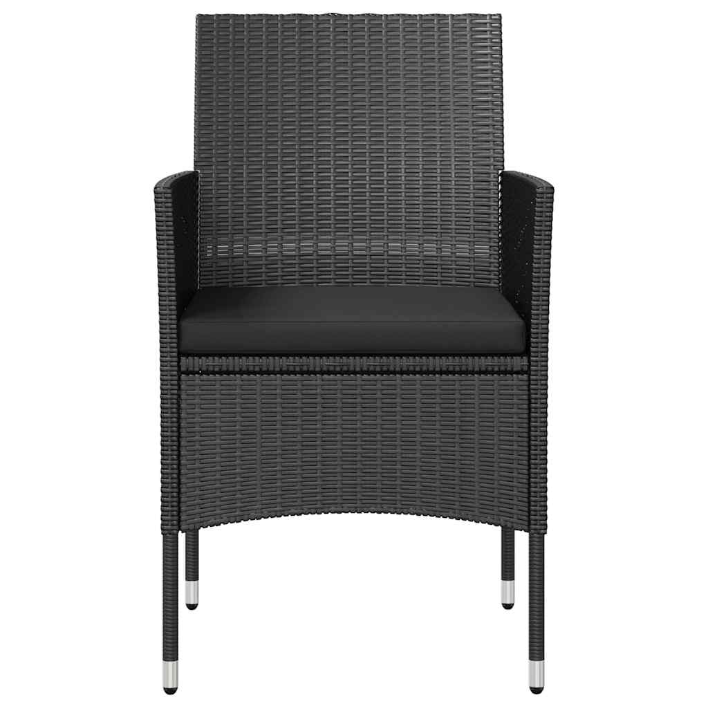 16 Piece Patio Lounge Set with Cushions Poly Rattan Black