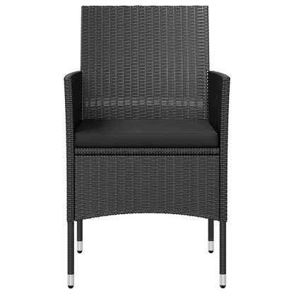 16 Piece Patio Lounge Set with Cushions Poly Rattan Black