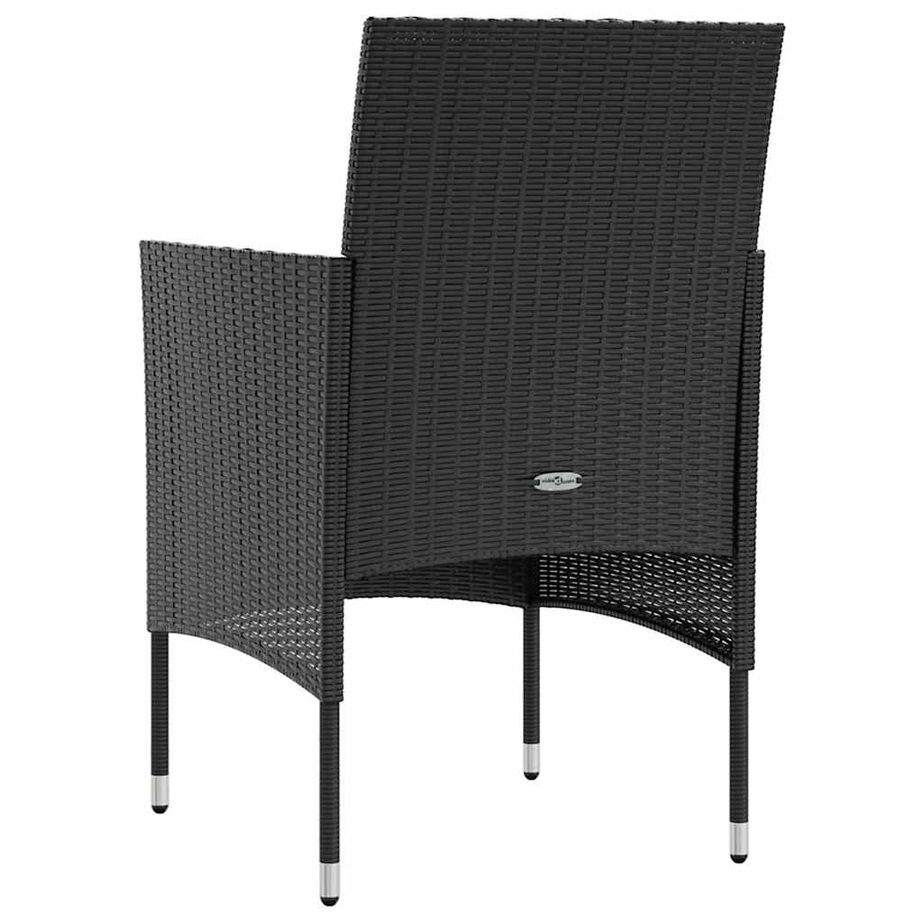 16 Piece Patio Lounge Set with Cushions Poly Rattan Black