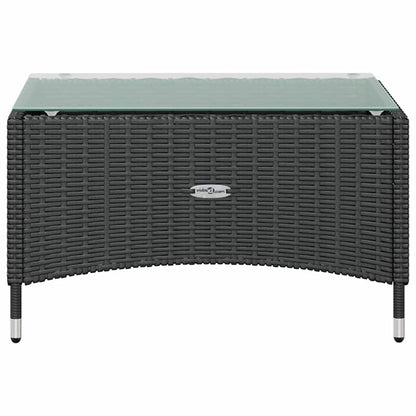 16 Piece Patio Lounge Set with Cushions Poly Rattan Black