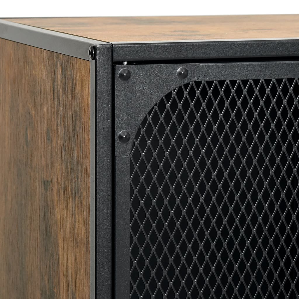Storage Cabinets 2 pcs Rustic Brown 28.3"x14.2"x32.3" Metal and MDF