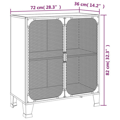 Storage Cabinets 2 pcs Rustic Brown 28.3"x14.2"x32.3" Metal and MDF
