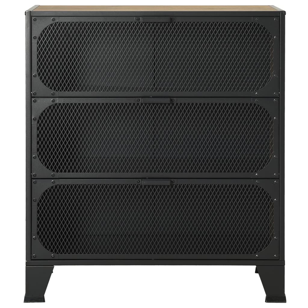 Storage Cabinets 2 pcs Rustic Brown 28.3"x14.2"x32.3" Metal and MDF