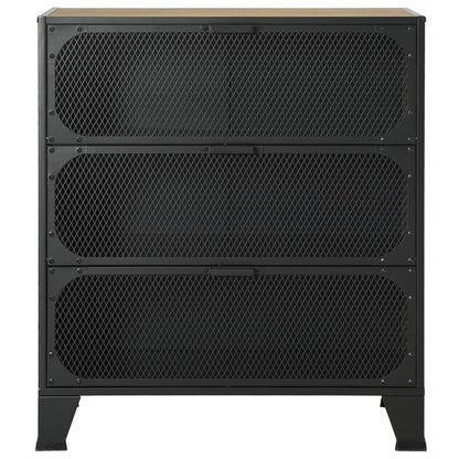 Storage Cabinets 2 pcs Rustic Brown 28.3"x14.2"x32.3" Metal and MDF