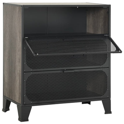 Storage Cabinets 2 pcs Grey 72x36x82 cm Metal and MDF