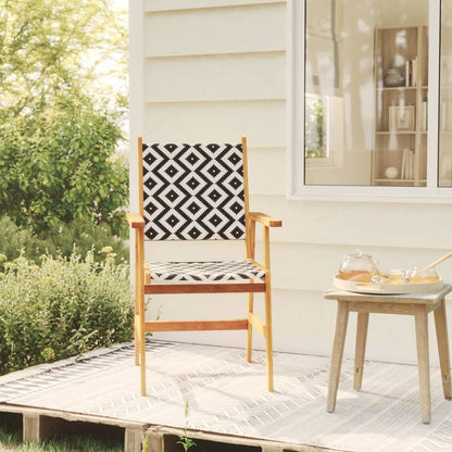 Garden Chair | Set of 4 | Brown and Black/White Pattern
