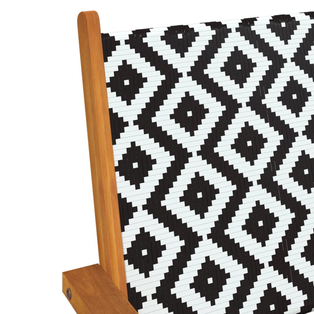 Garden Chair | Set of 6 | Acacia wood and black