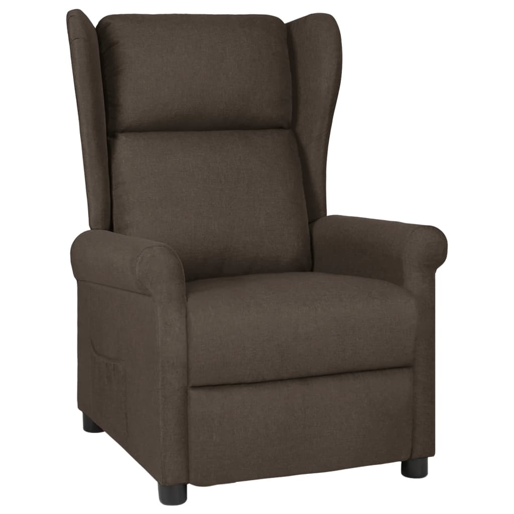 Recliner Chair Dark Brown Fabric