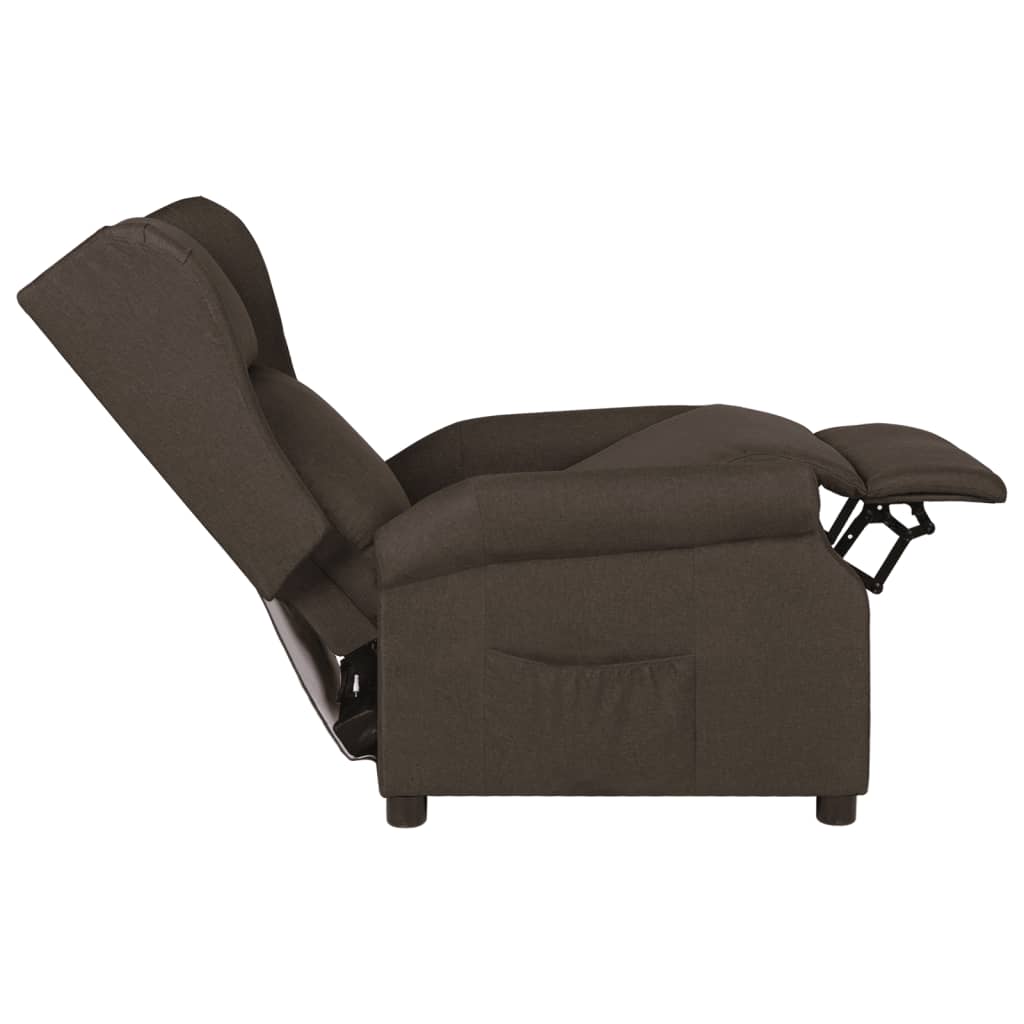 Recliner Chair Dark Brown Fabric