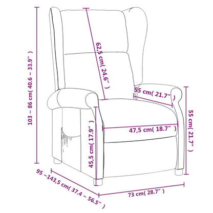 Recliner Chair Taupe Fabric