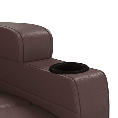 Recliner Chair Brown Faux Leather