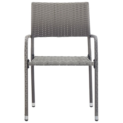 Garden Dining Chair | Set of 6 | Grey | PE rattan, steel | Standard