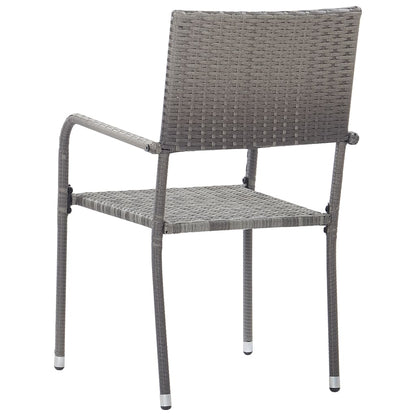 Garden Dining Chair | Set of 6 | Grey | PE rattan, steel | Standard