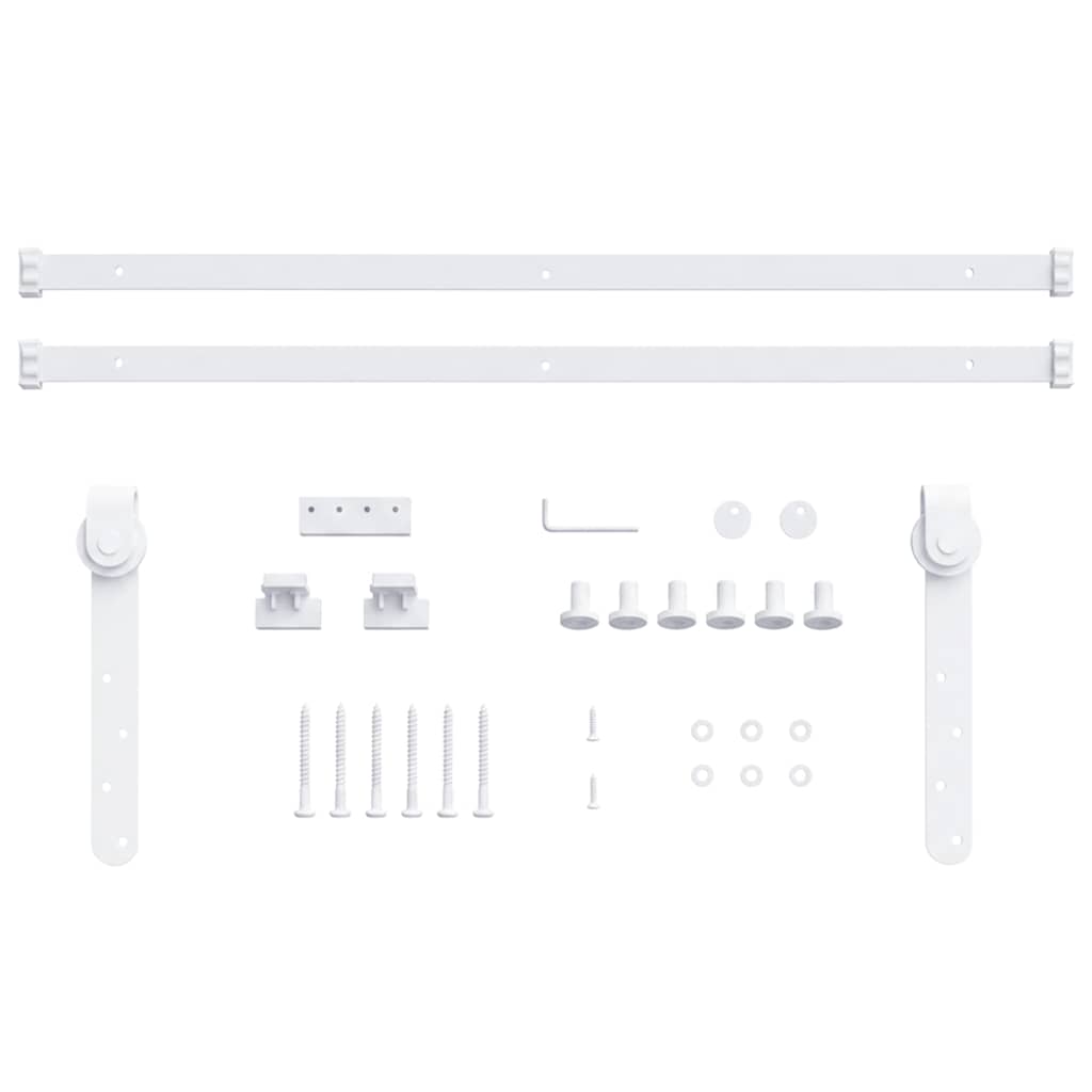 Mini Sliding Cabinet Door Kit Carbon Steel White 183 cm