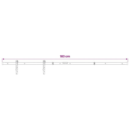 Mini Sliding Cabinet Door Kit Carbon Steel White 183 cm