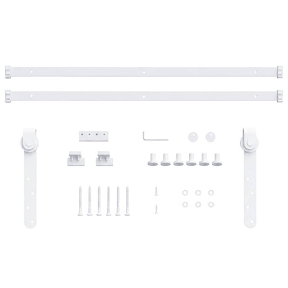 Mini Sliding Cabinet Door Kit Carbon Steel White 200 cm