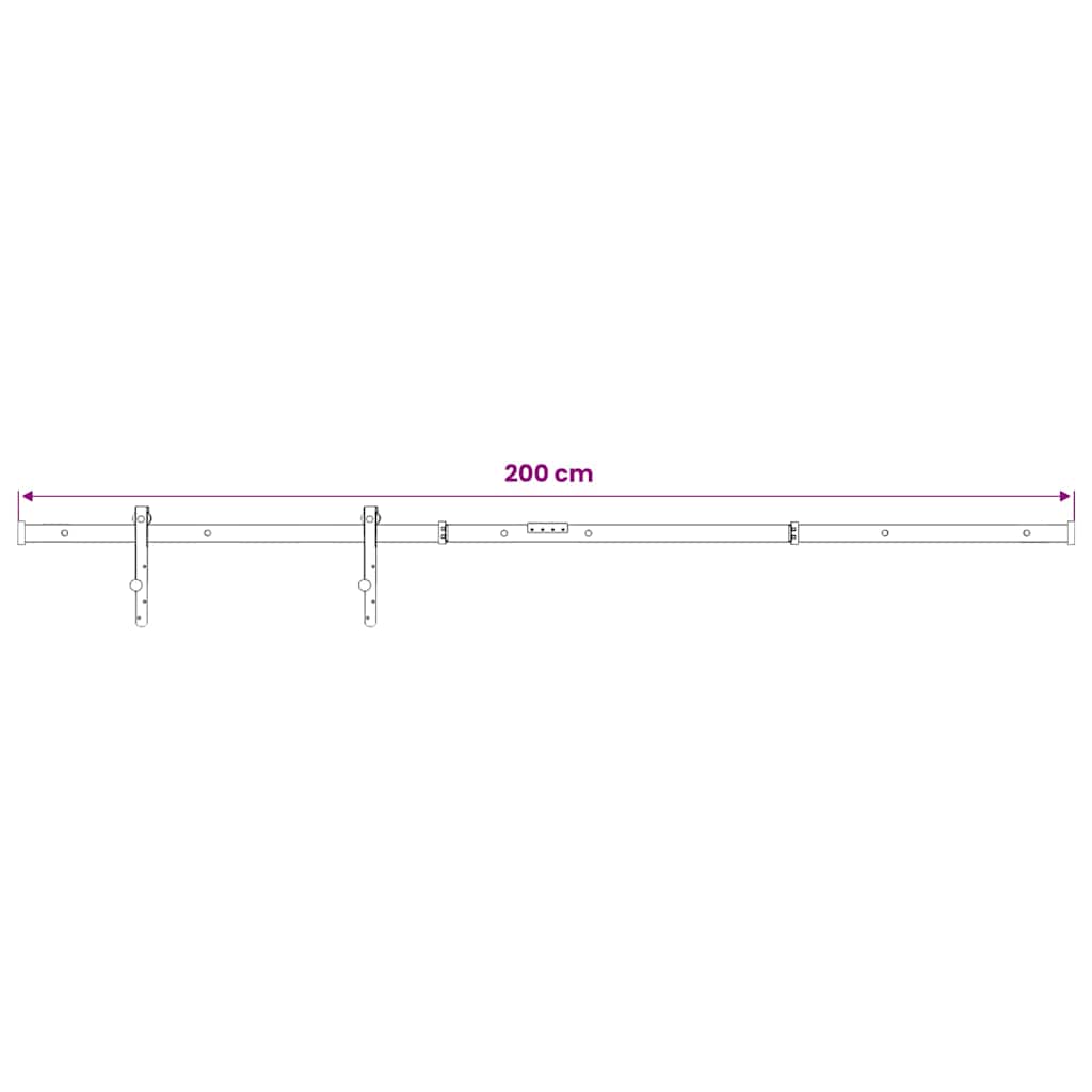 Mini Sliding Cabinet Door Kit Carbon Steel White 200 cm