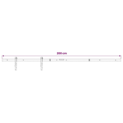 Mini Sliding Cabinet Door Kit Carbon Steel White 200 cm