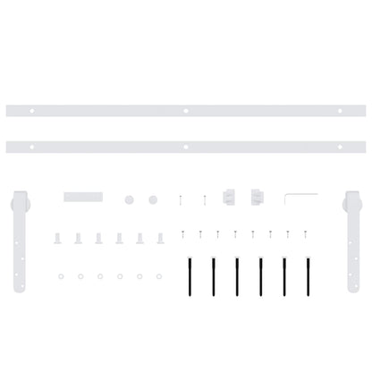 Mini Sliding Cabinet Door Kit Carbon Steel White 152 cm